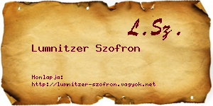 Lumnitzer Szofron névjegykártya